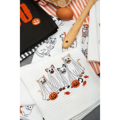 C&F Home Halloween Costume Cats 100% Cotton Flour Sack Dishtowel 4 C&F Home Halloween Costume Cats 100% Cotton Flour Sack Dishtowel - Image 2