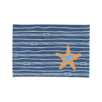 C&F Home Starfish Rope Placemats Set Of 6 Coastal Ocean Beach Nautical Blue, 14" X 20" 4 C&F Home Starfish Rope Placemats Set Of 6 Coastal Ocean Beach Nautical Blue, 14" X 20" - Image 2