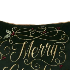 C&F Home Merry Christmas Swirl Embroidered Accent Throw Pillow, 16" X 16"