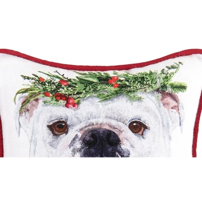 C&F Home Bull Dog Flower Crown Printed Throw Pillow 3 C&F Home Bull Dog Flower Crown Printed Throw Pillow