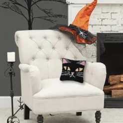 C&F Home 8" X 8" Spooky Cat Face Hooked Petite Halloween Throw Pillow -C&F Home Shop GUEST 0c7d8388 1546 4bb0 8324 70ed0692b066
