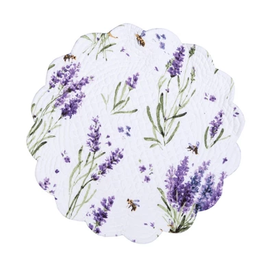 C&F Home Lavender Fields Reversible Machine Washable Round Scallop Quilt Placemats Set Of 6 4 C&F Home Lavender Fields Reversible Machine Washable Round Scallop Quilt Placemats Set Of 6 - Image 2