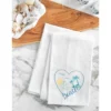 C&F Home Beach Heart Embroidered Cotton Waffle Weave Kitchen Towel