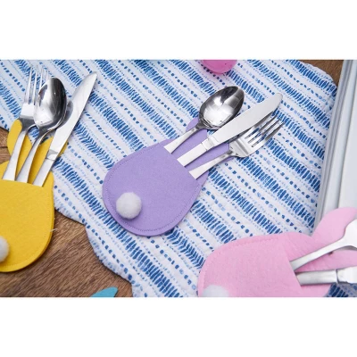 C&F Home Pink Easter Bunny Rabbit Felt Silverware Serving Napkin Holder Sleeves Set Of 6 4 C&F Home Pink Easter Bunny Rabbit Felt Silverware Serving Napkin Holder Sleeves Set Of 6 - Image 2