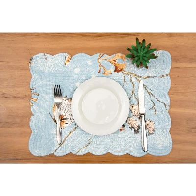 C&F Home Meraki Island Quilted Reversible Blue Coastal Placemats Set Of 6, 13" X 19" 6 C&F Home Meraki Island Quilted Reversible Blue Coastal Placemats Set Of 6, 13" X 19" - Image 4