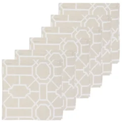 C&F Home Trellis Sandstone Cotton Napkin Set Of 6
