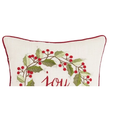 C&F Home Joy Wreath Embroidered Throw Pillow 3 C&F Home Joy Wreath Embroidered Throw Pillow