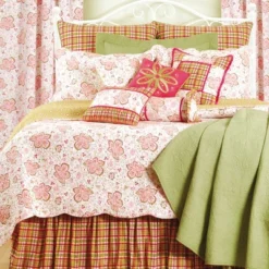 C&F Home Hot Pink Plaid Bed Skirt