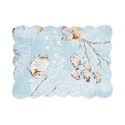 C&F Home Meraki Island Quilted Reversible Blue Coastal Placemats Set Of 6, 13" X 19" 4 C&F Home Meraki Island Quilted Reversible Blue Coastal Placemats Set Of 6, 13" X 19" - Image 2