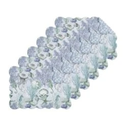 C&F Home Shoreline Waters Scalloped Placemats Set Of 6 Nautical Design, 13" X 19" -C&F Home Shop GUEST 25ec339a de08 44b2 8339 da7ca1dcf49a
