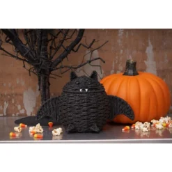 C&F Home Bat Handwoven Halloween Premium Trick Or Treat Candy Basket Container