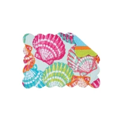 C&F Home Merritt Island Coastal Sea Life Cotton Quilted Reversible Placemats Set Of 6