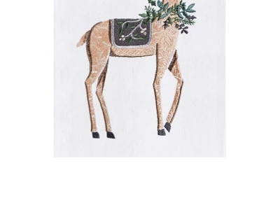 C&F Home Christmas Holiday Classic Reindeer With Holly Wreath Cotton Flour Sack Kitchen Dish Towel 27L X 18W In. 4 C&F Home Christmas Holiday Classic Reindeer With Holly Wreath Cotton Flour Sack Kitchen Dish Towel 27L X 18W In. - Image 2