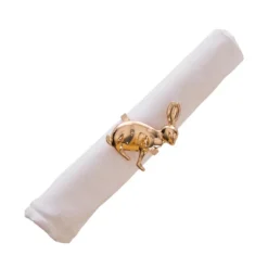 C&F Home Rose Gold Rabbit Napkin Rings Set Of 4