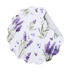C&F Home Lavender Fields Reversible Machine Washable Round Scallop Quilt Placemats Set Of 6