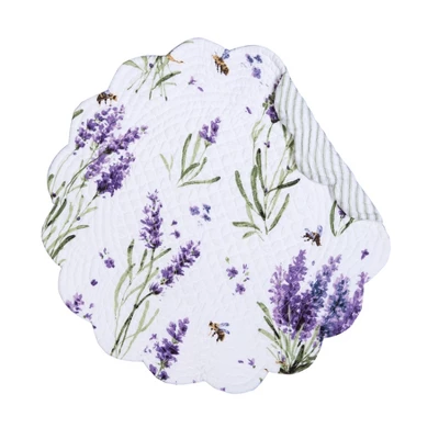C&F Home Lavender Fields Reversible Machine Washable Round Scallop Quilt Placemats Set Of 6 3 C&F Home Lavender Fields Reversible Machine Washable Round Scallop Quilt Placemats Set Of 6
