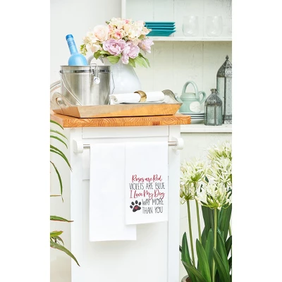 C&F Home Valentine's Day "Love My Dog More" Pawprint Flour Sack Kitchen Dishtowel 5 C&F Home Valentine's Day "Love My Dog More" Pawprint Flour Sack Kitchen Dishtowel - Image 3