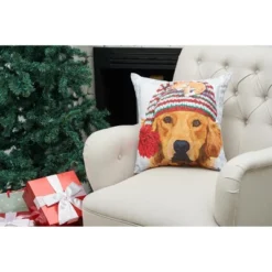 C&F Home 18" X 18" Winter Hat Golden Indoor/Outdoor Christmas Holiday Throw Pillow -C&F Home Shop GUEST 388fa8c1 82ff 4b24 8095 212f9151188a