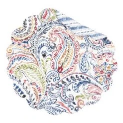 C&F Home Payton Paisley Round Placemats Set Of 6, 17"