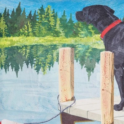 C&F Home 18" X 18" Dog Lake Pier Indoor/Outdoor Decorative Throw Pillow 4 C&F Home 18" X 18" Dog Lake Pier Indoor/Outdoor Decorative Throw Pillow - Image 2