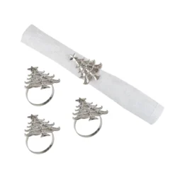 C&F Home Silver Christmas Tree Decorative Napkin Ring Set Of 4 -C&F Home Shop GUEST 3e83c35b 820f 46c2 a007 2027d62e1bc4