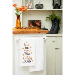 C&F Home Love You More Than Candy Corn Cotton Embroidered Halloween Flour Sack Kitchen Towel
