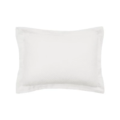 C&F Home 26" X 26" Ivory White Preston Cotton Pillow Sham W/ Flange 3 C&F Home 26" X 26" Ivory White Preston Cotton Pillow Sham W/ Flange