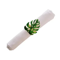C&F Home Monstera Leaf Napkin Rings Set Of 4