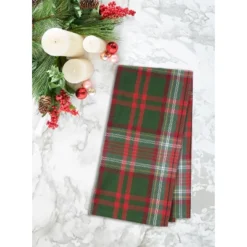 C&F Home 27' X 18" Axel Plaid Woven Cotton Kitchen Dish Towel Red White And Green Plaid