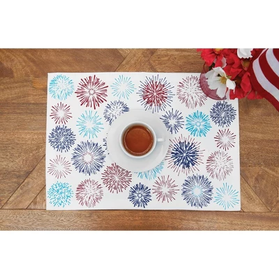 C&F Home Patriotic Red & Blue Firework Sparkle 4th Of July Cotton Tabletop Placemats, Set Of 6, 14" X 20" 3 C&F Home Patriotic Red & Blue Firework Sparkle 4th Of July Cotton Tabletop Placemats, Set Of 6, 14" X 20"
