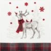 C&F Home Frosty Deer White Deer In Red And Black Plaid Scarf And Red Snowflakes Cotton Machine Washable Table Runner 13" X 72" -C&F Home Shop GUEST 4926a156 00b8 489d a316 e8a56fb035b0