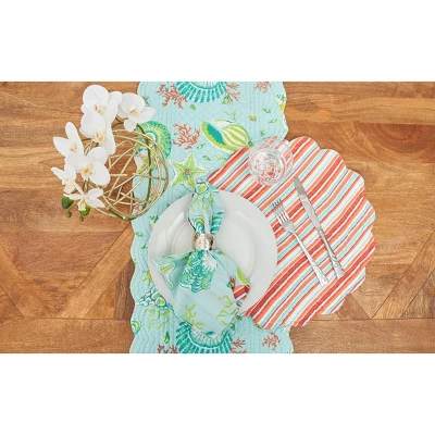 C&F Home Laguna Breeze Cotton Quilted Reversible Table Runner 14" X 51" 3 C&F Home Laguna Breeze Cotton Quilted Reversible Table Runner 14" X 51"