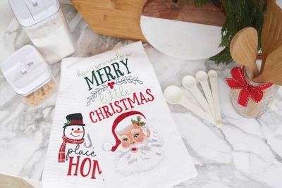 C&F Home "Have Yourself A Merry Little Christmas" Sentiment With Santa Claus Cotton Flour Sack Kitchen Dish Towel 27L X 18W In. 3 C&F Home "Have Yourself A Merry Little Christmas" Sentiment With Santa Claus Cotton Flour Sack Kitchen Dish Towel 27L X 18W In.