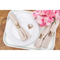 C&F Home Easter Rose Gold Bunny Rabbit Head Decorative Tabletop Cloth Napkin Rings Set Of 4 -C&F Home Shop GUEST 54ce6554 9b8f 4f01 b318 2d7ea4053b8f
