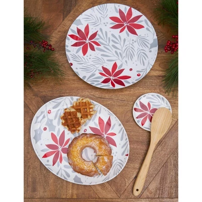 C&F Home Poinsettia Christmas Round Platter 4 C&F Home Poinsettia Christmas Round Platter - Image 2