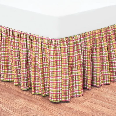 C&F Home Hot Pink Plaid Bed Skirt 4 C&F Home Hot Pink Plaid Bed Skirt - Image 2