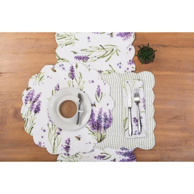 C&F Home Lavender Fields Reversible Machine Washable Round Scallop Quilt Placemats Set Of 6 6 C&F Home Lavender Fields Reversible Machine Washable Round Scallop Quilt Placemats Set Of 6 - Image 4