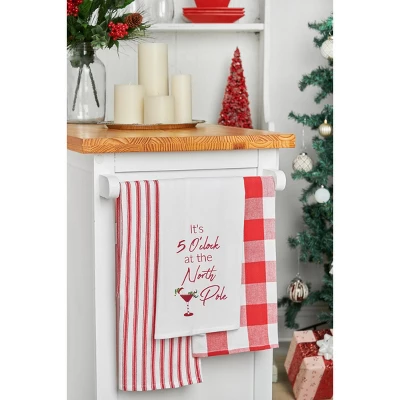 C&F Home "It's 5 O'clock At The North Pole" Martini Drinking Holiday Christmas Embroidered Flour Sack Kitchen Towel 4 C&F Home "It's 5 O'clock At The North Pole" Martini Drinking Holiday Christmas Embroidered Flour Sack Kitchen Towel - Image 2