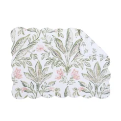 C&F Home Lana Palms Reversible Machine Washable Scallop Quilt Placemats Set Of 6