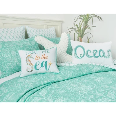 C&F Home Octi Ocean 14" X 22" Beaded Throw Pillow 4 C&F Home Octi Ocean 14" X 22" Beaded Throw Pillow - Image 2