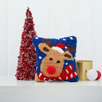 C&F Home 8" X 8" Christmas Reindeer Hooked Petite Throw Pillow 7 C&F Home 8" X 8" Christmas Reindeer Hooked Petite Throw Pillow - Image 5