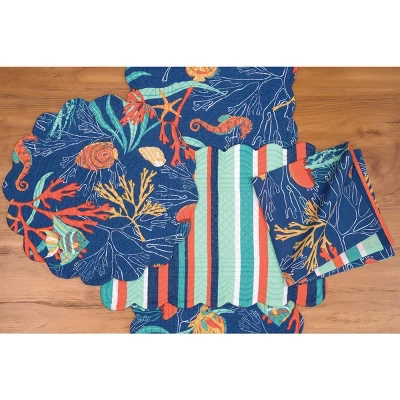 C&F Home Bimini Island Coastal Sea Life Cotton Quilted Reversible Placemats Set Of 6, 13" X 19" 4 C&F Home Bimini Island Coastal Sea Life Cotton Quilted Reversible Placemats Set Of 6, 13" X 19" - Image 2