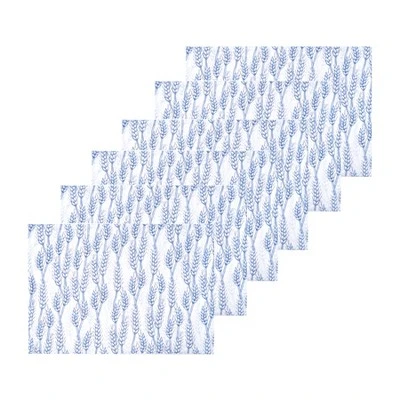 C&F Home Blue Harvest Wheat Placemats Set Of 6, 14" X 20" 6 C&F Home Blue Harvest Wheat Placemats Set Of 6, 14" X 20" - Image 4