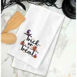 C&F Home Halloween "Trick Or Treat" 100% Cotton Waffle Weave Handtowel