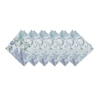 C&F Home Shoreline Waters Cotton Napkins Set Of 6 - Nautical Seahorse & Coral 9 C&F Home Shoreline Waters Cotton Napkins Set Of 6 - Nautical Seahorse & Coral - Image 7