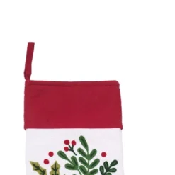 C&F Home 8.5" X 20" Botanical Holly Leaves Berries Branch Christmas Stocking