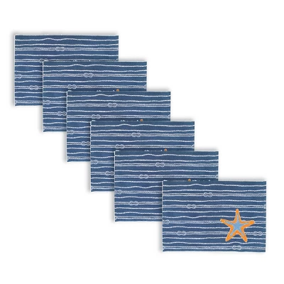 C&F Home Starfish Rope Placemats Set Of 6 Coastal Ocean Beach Nautical Blue, 14" X 20" 3 C&F Home Starfish Rope Placemats Set Of 6 Coastal Ocean Beach Nautical Blue, 14" X 20"
