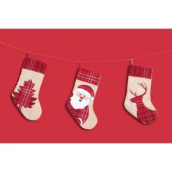 C&F Home 20" Plaid Christmas Tree & Cuff Hanging Large Christmas Stocking