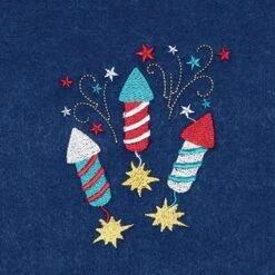 C&F Home Patriotic 4th Of July Solid Blue Sparkler Embroidered Fireworks Design Felt Table Runner 12" X 47.25" -C&F Home Shop GUEST 91dab1f0 85c2 4c56 a8d8 924bf250e5a9