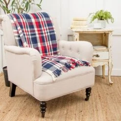 C&F Home 50" X 60" Harbor Plaid Red White And Blue Patriotic July 4th Woven Throw Blanket -C&F Home Shop GUEST 9417d504 3920 4c2a be6a 1f11efe7dc9d